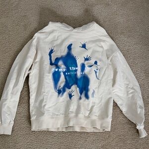 Aelfric Eden Cream Crewneck with Blue Graphic